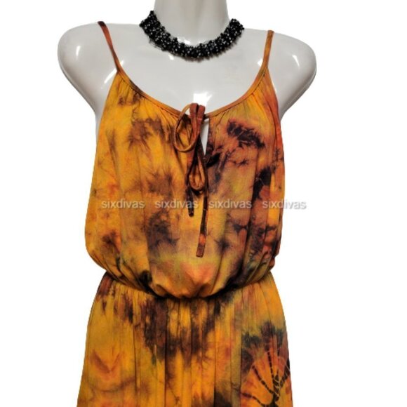 𝅺TIE Dye Spaghetti Strap Maxi One Size - Picture 2 of 13